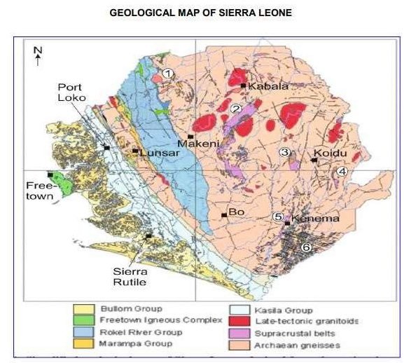Regional geological map of Sierra Leone