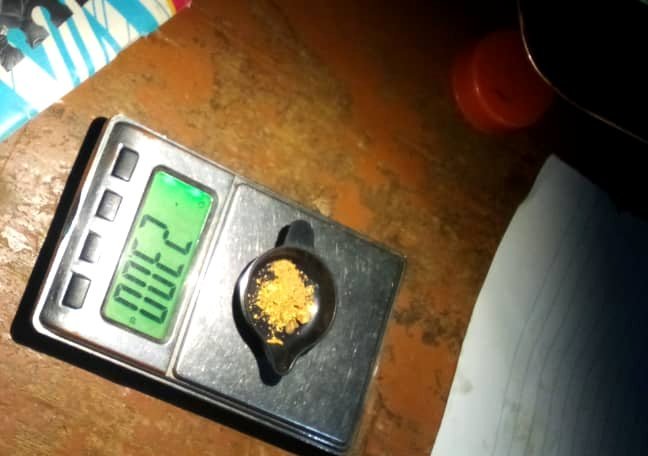 Weighing recovered gold